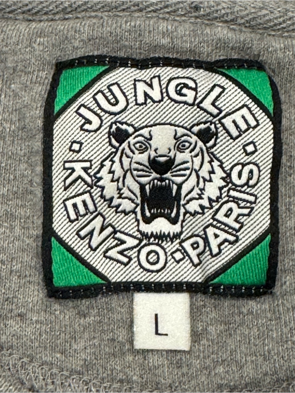 Kenzo Paris Tiger Embroidered Sweatshirt Grey Size Large - Picture 2 of 8